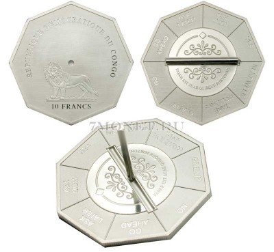 монета Конго 10 франков 2007 год Монета принятия решения