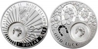 монета Ниуэ 1 доллар 2010 год Подкова "На удачу", PROOF