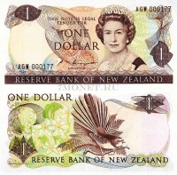 бона Новая Зеландия 1 доллар 1985 - 1989 годы