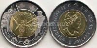 монета Канада 2 доллара 2014 год 75 лет с начала Второй Мировой войны