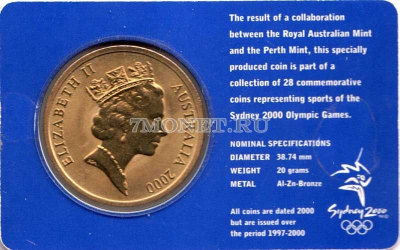монета Австралия 5 долларов 2000 год Олимпийские игры в Сиднее - Легкая атлетика, в буклете 1 из 28