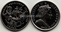 монета Остров Мэн 1 крона 2001 год Мартин Фробишер - пират, мореплаватель