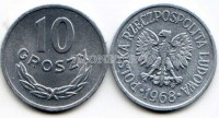 монета Польша 10 грошей 1963-1975 годы