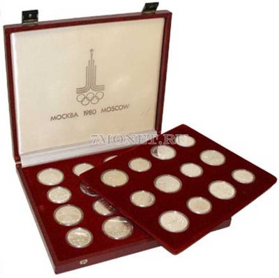 Олимпиада-80 набор из 28 монет 5, 10 рублей 1977-1980 года UNC
