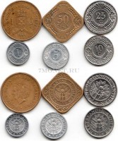 Нидерландские Антиллы набор из 6-ти монет