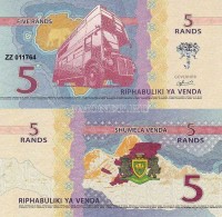 банкнота Венда 5 ранда 2015 год Лондонский Рутмастер