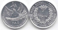 монета Андорра 1 сентим 1999 год FAO