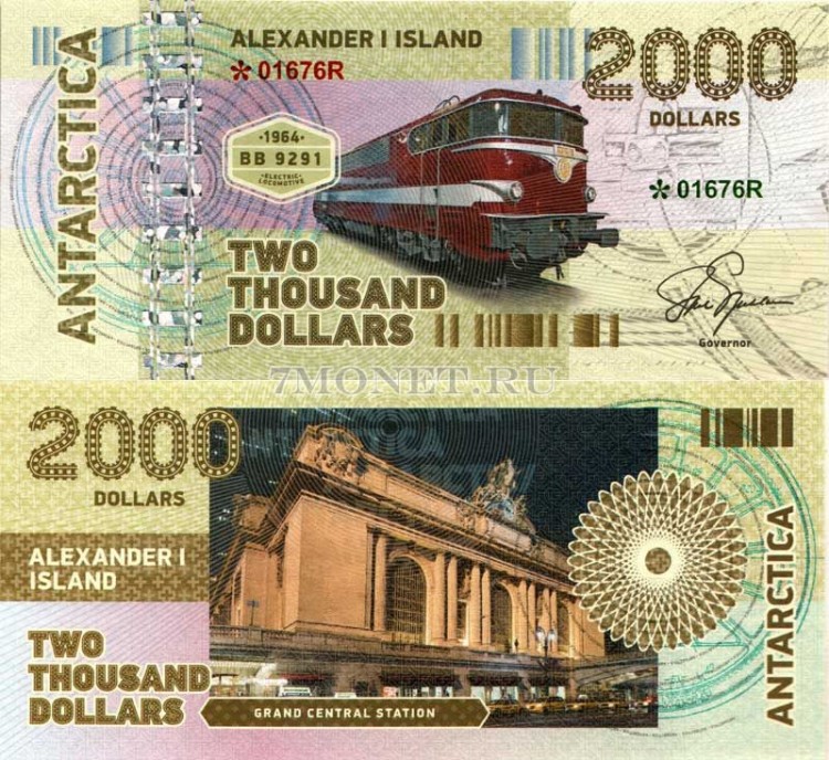 бона Остров Земля Александра I 2000 долларов 2017 год