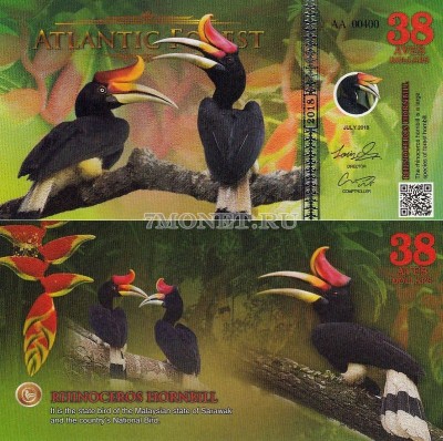 бона Атлантический лес 38 долларов 2018 год Птица носорог