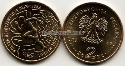 Польша 2 злотых 2012 год Польша на летних Олимпийских играх в Лондоне 2012