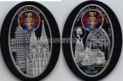 монета Ниуэ 1 доллар 2010 год серия «Соборы Европы» Кельнский собор
