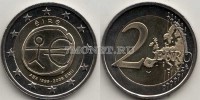 монета Ирландия 2 евро 2009 год 10 лет евро