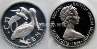монета Виргинские острова 50 центов 1974 год Пеликаны