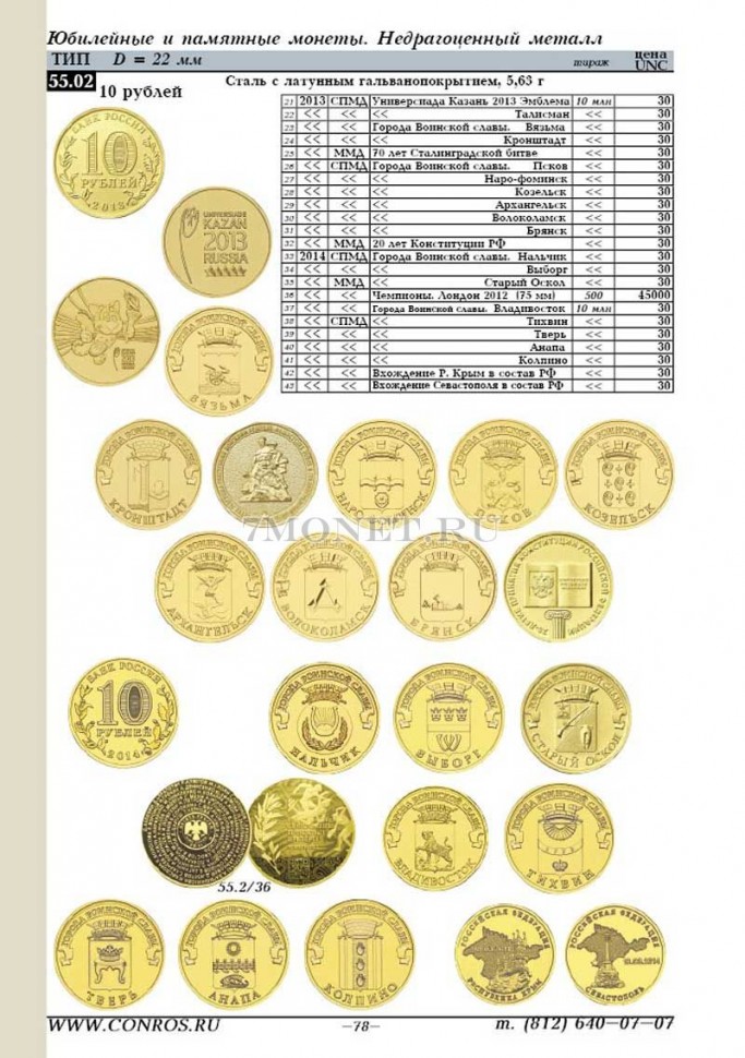 Каталог-справочник "Монеты РСФСР, СССР и России 1921-2018 годов". Редакция 45 Конрос, январь 2018 год