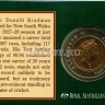 монета Австралия 5 долларов 1996 год Дональд Брэдмен, в буклете