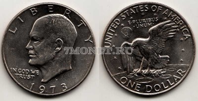 монета США 1 доллар 1973 год Эйзенхауер никель