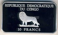 монета Конго 10 франков 2001 год Жизнь в розе - иллюзии PROOF