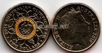 монета Австралия 2 доллара 2016 год Олимпиада в РИО, желтая