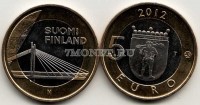 монета Финляндия 5 евро 2012 год Серия: Финские провинции в архитектуре. Лапландия