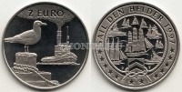 монета Нидерланды 2 евро 1997 год серия "Корабли и лодки" Чайка на пристани