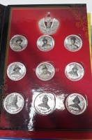 Набор из 9-ти монет 1 рубль 2014 год Русские цари. Цветная эмаль. Неофициальный выпуск