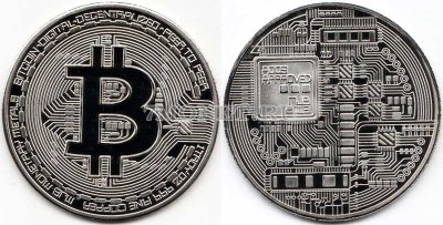 монетовидный жетон Биткоин 2013 год, белый металл