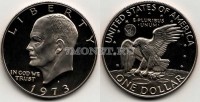 монета США 1 доллар 1973 год Эйзенхауер никель Proof