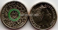 монета Австралия 2 доллара 2016 год Олимпиада в РИО, зеленая