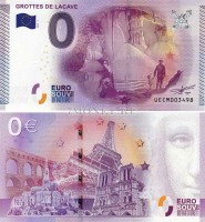 0 евро 2015 год сувенирная банкнота. Пещера Ласко