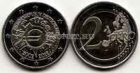 монета Германия 2 евро 2012 год 10-летие наличному обращению евро