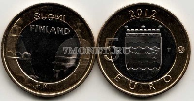монета Финляндия 5 евро 2012 год Серия: Финские провинции в архитектуре. Уусимаа