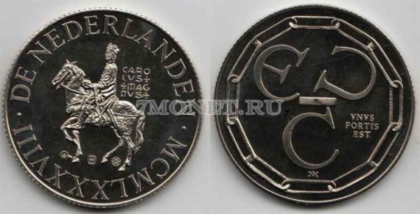 Нидерланды  1 экю 1988 год