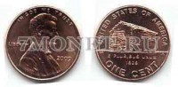 монета США 1 цент 2009 года рождение и раннее детство в штате Кентукки (1809-1816) 200-летие со дня рождения президента Авраама Линкольна и 100-летие первого выпуска цента Линкольна