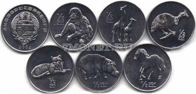 Северная Корея набор из 6-ти монет (животные)