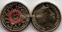 монета Австралия 2 доллара 2016 год Олимпиада в РИО, красная