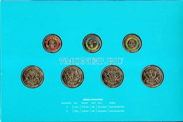 Австралия банковский набор из 8 монет 2018 год XXI Игры Содружества в Голд-Кост, в буклете