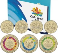 Австралия банковский набор из 8 монет 2018 год XXI Игры Содружества в Голд-Кост, в буклете