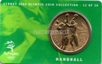 монета Австралия 5 долларов 2000 год Олимпийские игры в Сиднее - Гандбол, в буклете 12 из 28