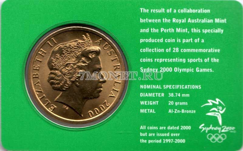 монета Австралия 5 долларов 2000 год Олимпийские игры в Сиднее - Гандбол, в буклете 12 из 28