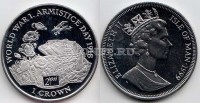 монета Остров Мэн 1 крона 1999 год. Первая Мировая Война. День перемирия 1918 год