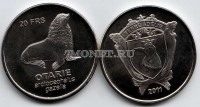 монета Земля Адели  20 франков 2011 год Морской котик