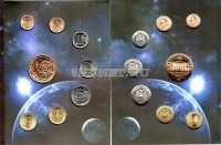 набор 2011 года из 7 монет 10, 50 копеек, 1, 2, 5, 10 рублей и жетона 50 лет первого полета человека в космос, Гознак , буклет СПМД