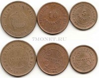Колумбия набор из 3-х монет 5 центаво, 10 центаво и 20 центаво 1901 год лепрозорий