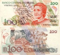 бона Бразилия 100 новых крузадо 1990 год