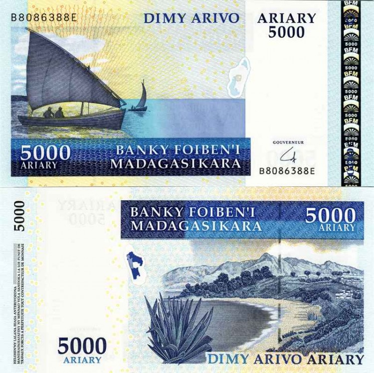 бона Мадагаскар 5000 ариари 2008 год