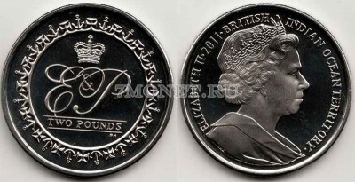 монета Британские территории индийского океана 2 фунта 2011 год