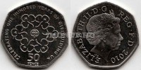 монета Великобритания 50 пенсов 2010 год 100 лет женской организации скаутов