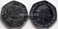 монета Великобритания 50 пенсов 2016 год Ежиха Миссис Тигги-Винкл - 150 лет со дня рождения Беатрис Поттер
