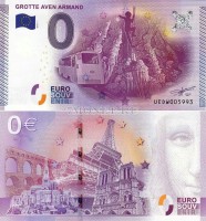 0 евро 2015 год сувенирная банкнота. Пещера Авен-Арман