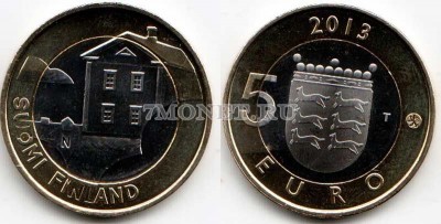 монета Финляндия 5 евро 2013 год Серия: Финские провинции в архитектуре. Остр...